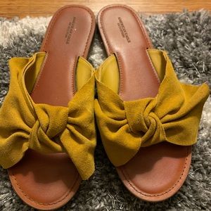 Mustard Bow Sandals